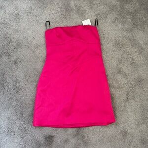 NWT CORSET LACE UP BACK HOT PINK MINI DRESS